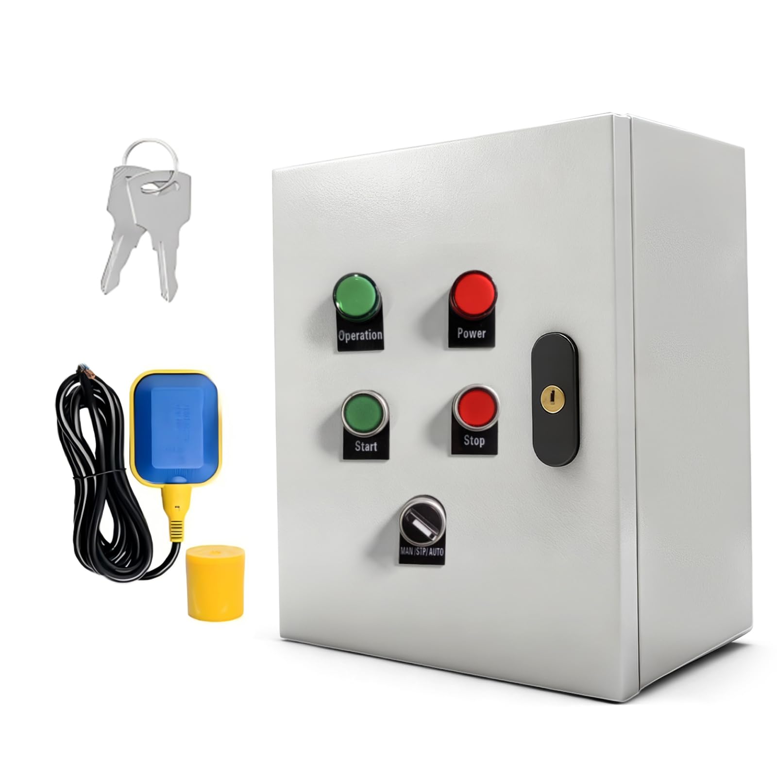 Photo 1 of Adjustable 0.65~6.5 HP Well Pump Control Box, 240V, 4-Wire, Three-Phase Water Pump Control Box for Deep Well Submersible Pump with Float Switch, Key Lock, IP65 Waterproof for Indoor and Outdoor Use