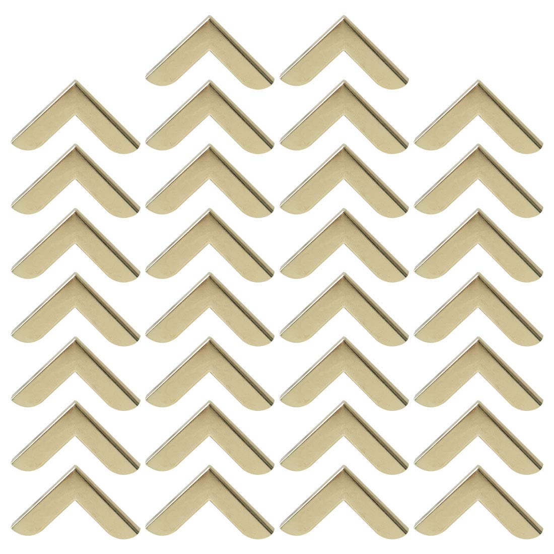 sourcing map 30pcs Box Corner Protectors Vintage Brass Tone Guard Edge Cover Scrapbook Album Jewelry Box Corner Decor