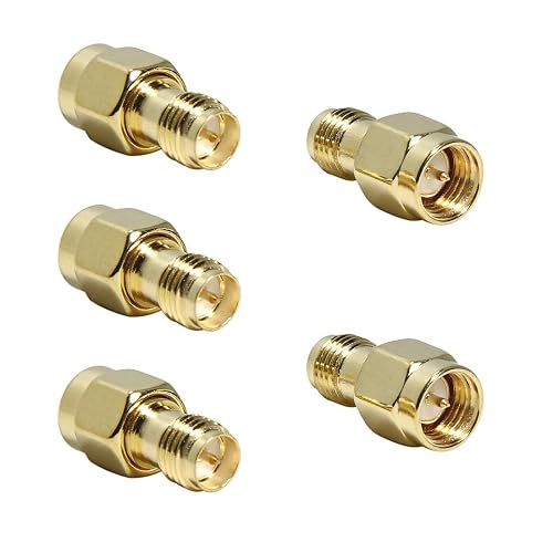 SMA to RP-SMA Adapter, 5 Pack Male Pin to Female Pin Connector for LTE ...