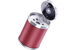 Premium Metal Ashtray With Auto-Close Lid & Built-In LED For Odor Elimination Car Interior Stylish Automotive Ashtray With Mu