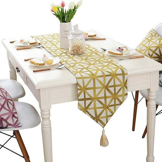 Amazon Com Table Runner Bed Flag Tablecloth Decorative Table Mat Living Room Coffee Table Cover Cloth Towel Color Gold Size 32180cm Home Kitchen