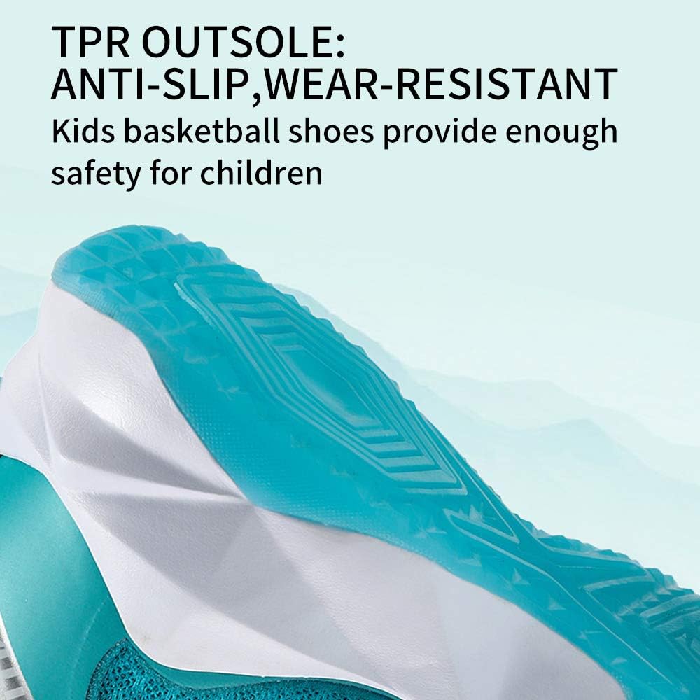  | VITUOFLY Kids Basketball Shoes Boys Air Cushion Sneakers Girls Mid Top School Training Shoes Non-Slip Outdoor Sports Shoes Comfortable Boys Running Shoes Durable Little Kid/Big Kid | Basketball