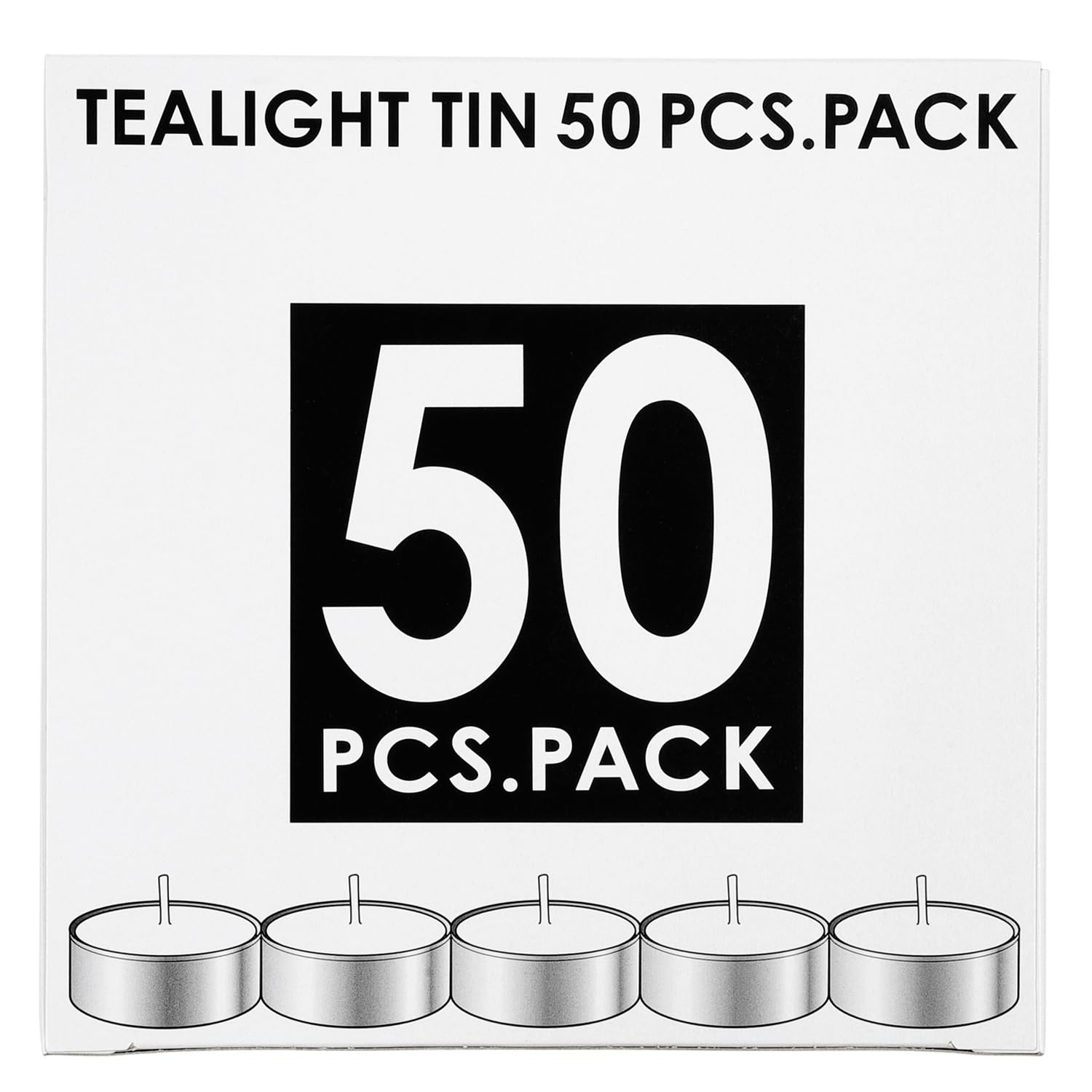 カメヤマ ティーライトティン 50個入 ローソク キャンドル 約5時間商品画像