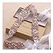 yanstar White Bridal Belts Wedding Dress Belts Sashes Handmade Rose Gold Beads Rhinestones For Bridal Gowns