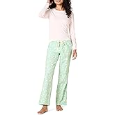 Amazon Essentials Women's Lightweight Flannel Pant and Long-Sleeve T-Shirt Sleep Set
