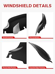 Amazicha Black 8" Wave Windshield Windscreen