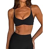 LASLULU Womens Sports Bra Sexy Spaghetti Strap Backless Bra Workout Gym Yoga Bras Tops Padded Sport Bras