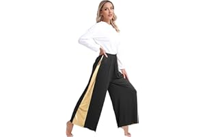 YOOJOO Women Celebration of Spirit Palazzo Pant Loose Fit Elastic Waist Wide Leg for Yoga Praise Dance Training