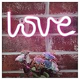 YiiY Neon Light Signs Pink Love Decor Light,Wall Decor for Chistmas,Kids Room,Wedding Party Decor, Bedroom, Pub,Valentine's Day
