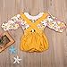GRNSHTS Baby Girls Floral Suspenders Pant Set Long Sleeve Romper + Short Overalls (70/0-6 Months, Yellow)