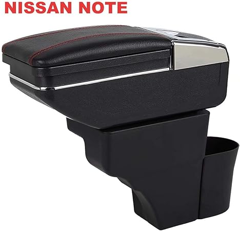 Amazon アームレスト コンソール 車用収納ボックス 日産 ノート Nissan Note 16 18 車肘置き 肘掛け 多機能 水カップホルダーと灰皿付き 外付コンソールボックス 車 バイク