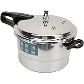 Stainless Steel Pressure Cooker, Kitchen Pressure Cooker for Induction and Stove Top, Pressure Canner with Safety Valves and 