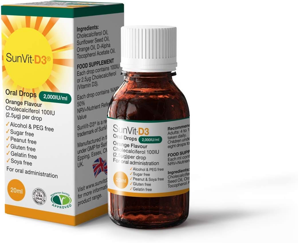 SunVit-D3 Vitamin D3 2000iu Drops - Cholecalciferol Baby Vitamin D Drops, Vitamin D for Kids, Non, 28 ml (Pack of 1) - Image 3