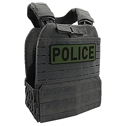 uuKen Police Patch PVC 4x8 inches OD Green for