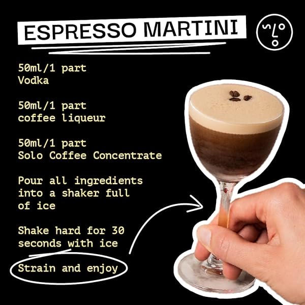 SOLO COLD BREW COFFEE CONCENTRATE – COLOMBIAN & BRAZILIAN ARABICA BLEND – READY-TO-DRINK ESPRESSO BASE FOR ICED COFFEE, LATTES, AND COCKTAILS – 20 SERVINGS PER CARTON – 32 FL OZ SHELF-STABLE CARTON