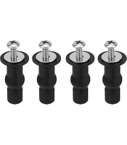 Wonchael BS003 Toilet Push Button – Oval Dual Flush Top Mount Replacement Kit With Seat Screw Caps, Matte Black Finish