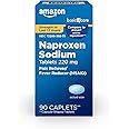 Amazon Basic Care Naproxen Sodium Caplets 220 mg, Fever Reducer (NSAID) and Pain Reliever for Muscular Aches, Backache, Headache, Toothache, Minor Arthritis and More, 90 Count (Packaging may vary)