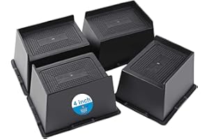 EGTTGIN Bed Risers 2 inch, 3 inch, 4 inch, 5 inch, 6 inch Heavy Duty, Oversized Furniture Riser for Couch Sofa Table Desk Chair Recliner Leg Frame Dorm, Support up to 6000 Lbs (Black 4 inch, 4 Pack)