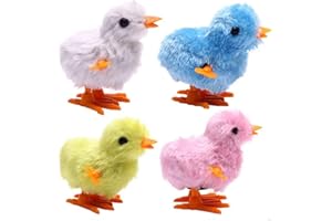1 piece Fuzzy Chick Hopping Wind Up Toy Clockwork Chicken Durable and Useful Practical Treatment