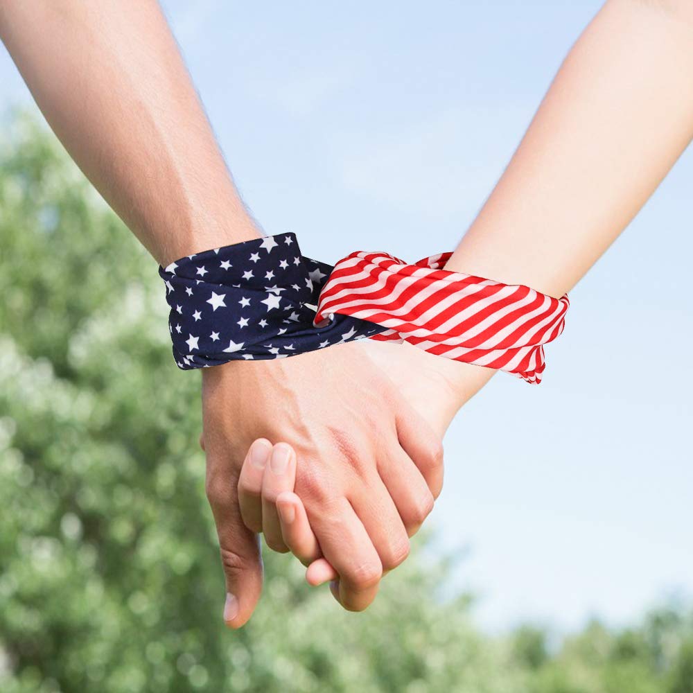 American Flag Headband Sports Headbands Wicking Fabric Keep Headband Securely in Place for Exercise, Running, Crossfit, Yoga