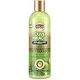 African Pride Olive Miracle 2 in 1 Shampoo & Conditioner, Moisturizing & Detangling for Coily & Curly Hair, with Olive Oil & Flaxseed Oil, 12 oz