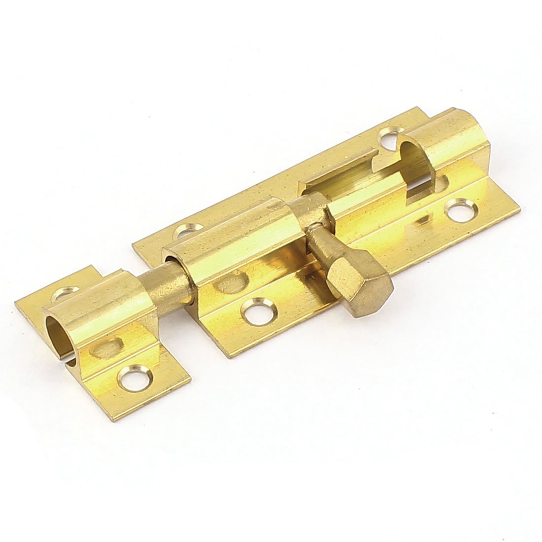 Sourcingmap 2-inch Length Brass Door Latch Sliding Lock Barrel Bolt Gold Tone