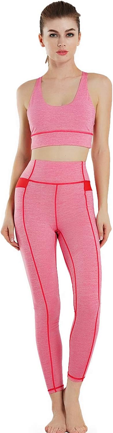 Women's high Waist Abdomen Fitness Yoga Suit Sports Suit (2 Piece Set)