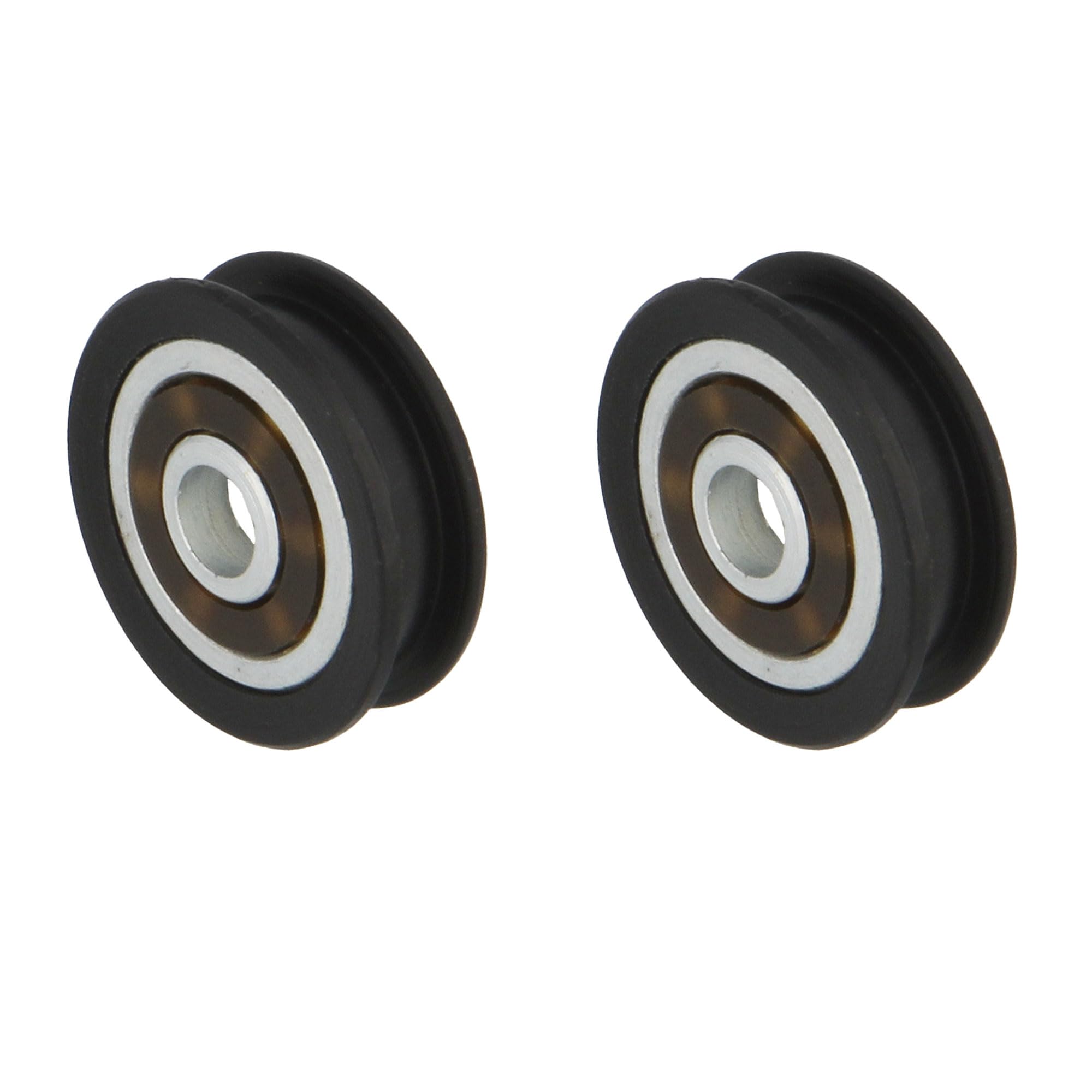 Amig - Fly Screen Bearings | Set of 2 | Diameter 21 mm | Ball Bearing with Guide Groove | for Mounting on Insect Protection Sliding Windows | Black Polyamide