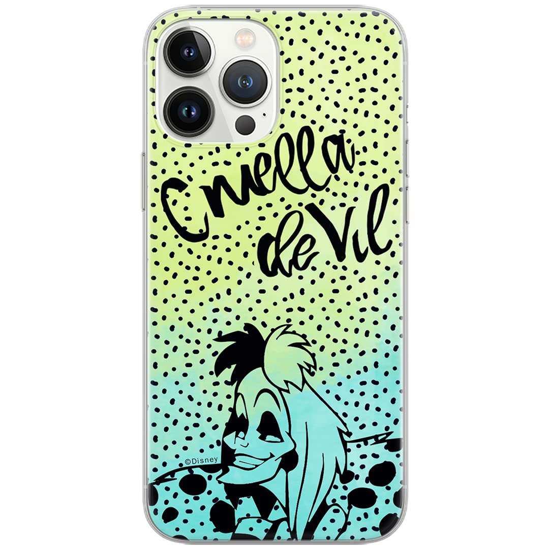 ERT GROUP mobile phone case for iPhone 13 PRO original and officially licensed Disney pattern Cruella 002 optimally adapted to the shape of the mobile phone, case made of TPU