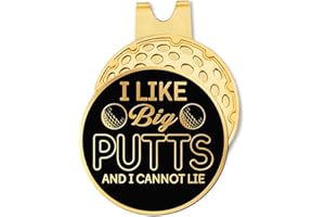 Hafhue I Like Big and I Cannot Lie Black Gold Golf Ball Marker with Hat Clip, Funny Golf Accessories and Golf Gifts for Men Women Dad Grandpa, Birthday for Golf Fan Golfer Golf Lover