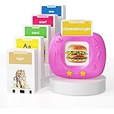 HOMESTEC Toddlers Talking Flash Cards with American Accent & 288 Sight Words, Speech Therapy Toys for 1 2 3 4 5 6 Years Old Boys and Girls, Learning Montessori Sensory kit, Kids Birthday Gifts (Pink)
