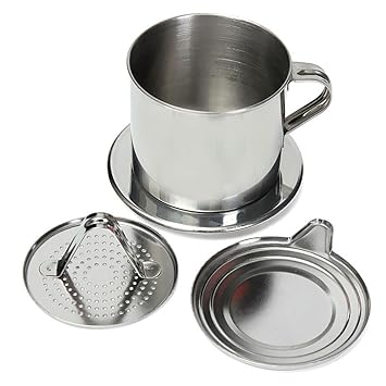 vietnamesische Kaffeefilterpresse, Edelstahl, vietnamesische Kaffeefilter-Set, beste Kaffeefilter für Zuhause/Küche/Büro/Outd
