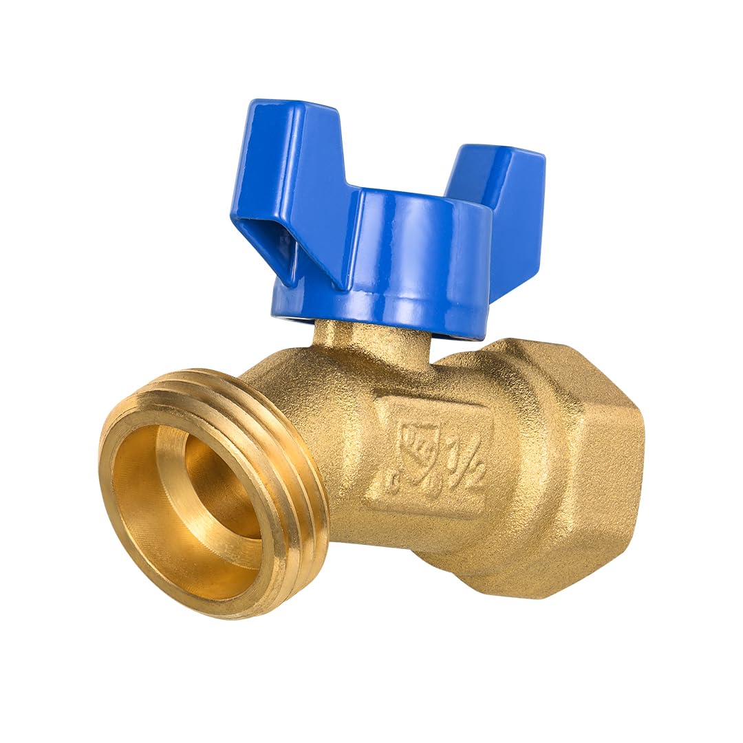 View 1 of 1 Pack ORIANSE Brass Garden Hose Bibb Valve Water Spigot 1/4-Turn Male Hose Bibb 1/2" Female NPT Inlet Connection with 3/4" GHT Water Hose Outlet Heavy-Brass Outdoor Faucet for Gardens and patios