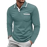 Askdeer Men's Polo Shirts Cotton Short Long Sleeve Polo T-Shirt Classic Casual Soft Golf Tee Shirts with Pocket