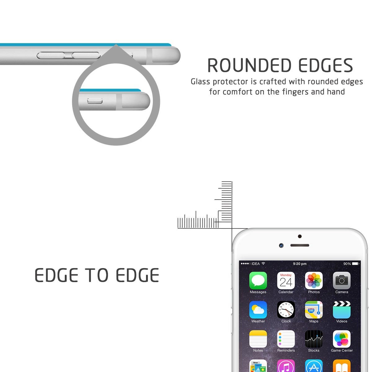 iPhone 6s Plus 6 Plus Privacy Tempered Glass Screen Protector,VIEE HD Clear Privacy Tempered Glass Screen Protector Replacement for iPhone 6/6S Plus,Power Save,Eye Protection,Bubble Free 2.5D (6/6S Pl