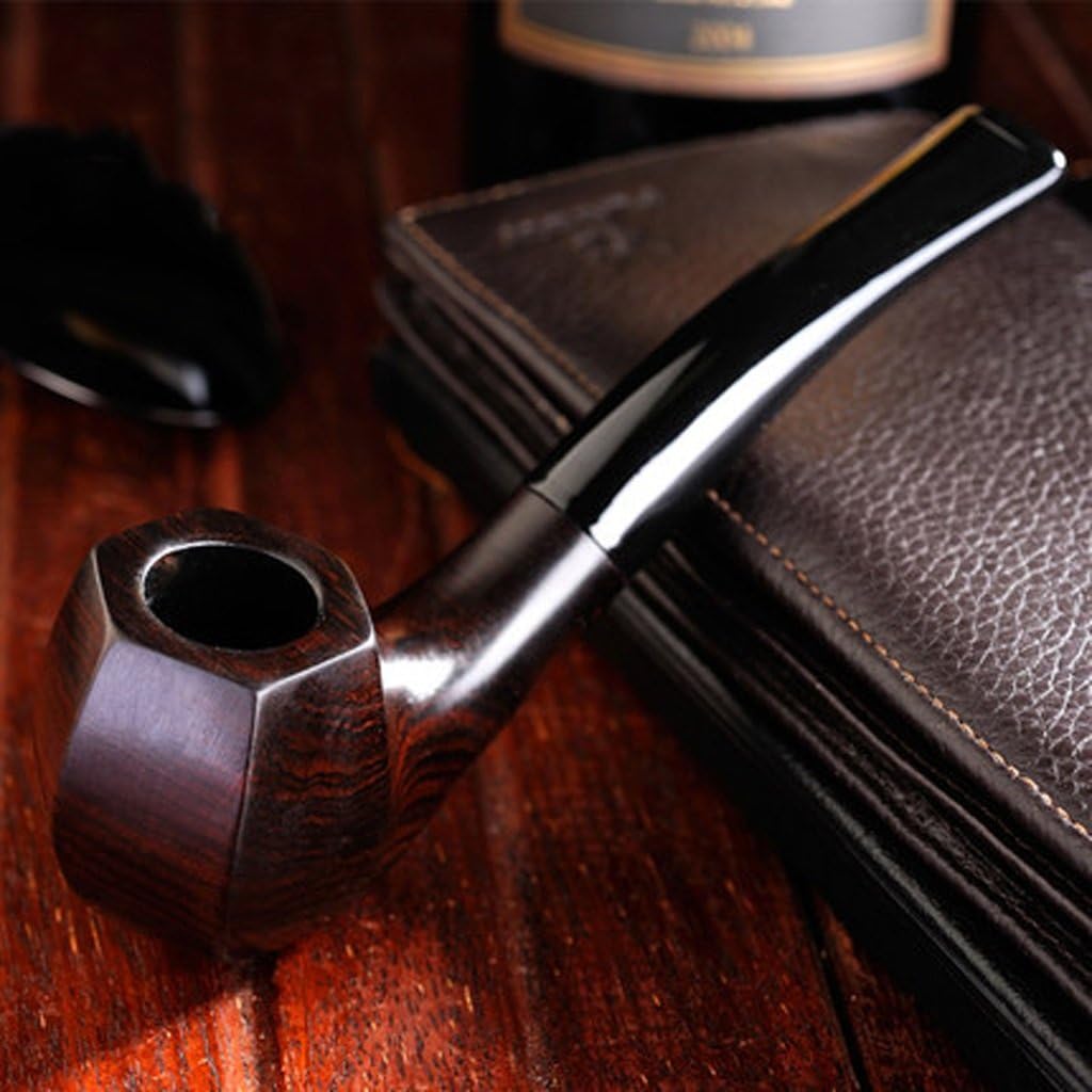 Tobacco Pipes Liuyu · Living Home Ebony Wood Hand Carved Curved Smoking Pipe