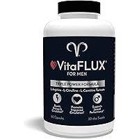 VitaFLUX Triple Power Nitric Oxide Supplement for Male Performance, Stamina, Energy, Recovery - L Arginine 2000mg, L Citrulli