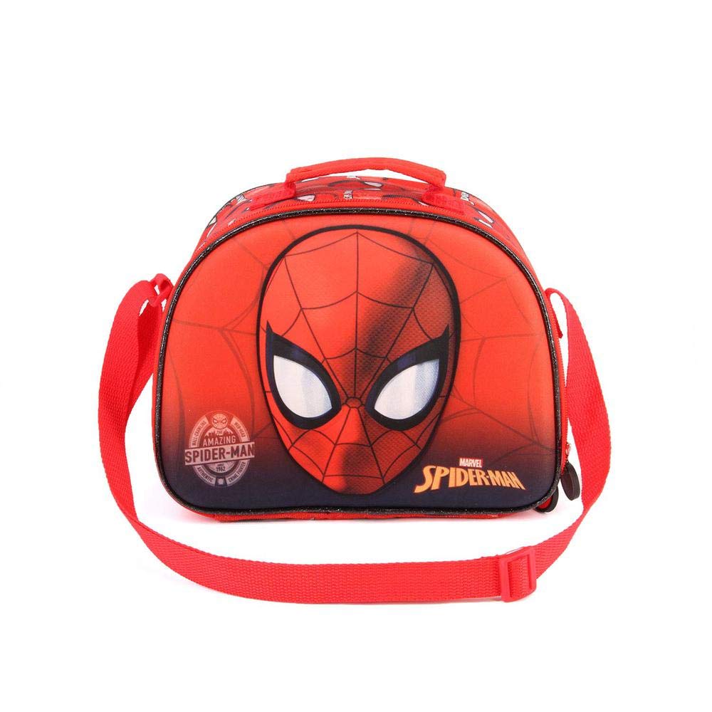 Karactermania Spiderman Spiderweb-3D Lunch Bag School Bag, 26 cm, Red