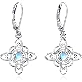 LOOVE Tree of Life/Cat/Turtle/Butterfly/Flower/Celtic/Turquoise/Moonstone Dangle Earrings for Women Sterling Silver Cute Animals Drop Earrings Jewelry Gifts