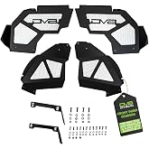 DV8 Front Inner Fenders for Jeep Wrangler JL 2018-26 &amp; Gladiator JT 20-26 | 1.5mm/2mm Aluminum Engine Protection, Satin Black Finish &amp; Paintable Mesh Airflow Panels