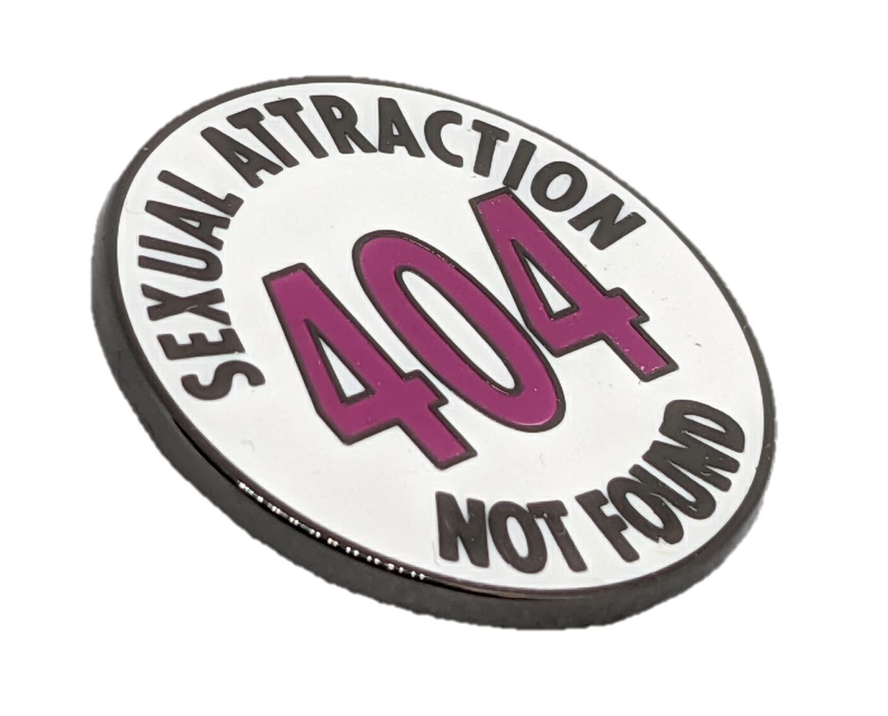 404 Attraction Not Found in Ace LGBT+ Flag Colors Asexual Pride Enamel Pin | Subtle Pride Jewelry, S, enamel, not known