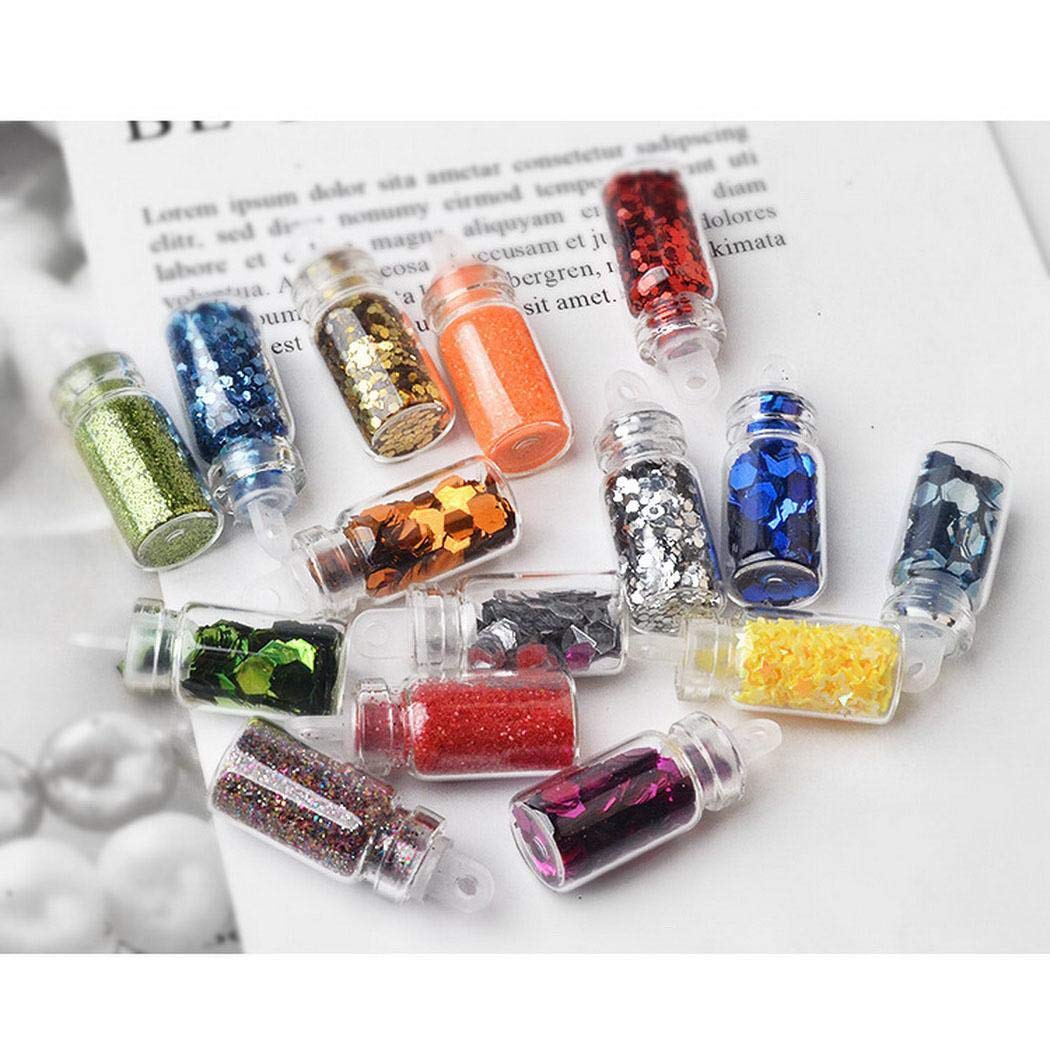 Xixini 48Colors(48bottle/Box) Sequins Powder Stickers Nail Art Manicure DIY Nail Art Decorations