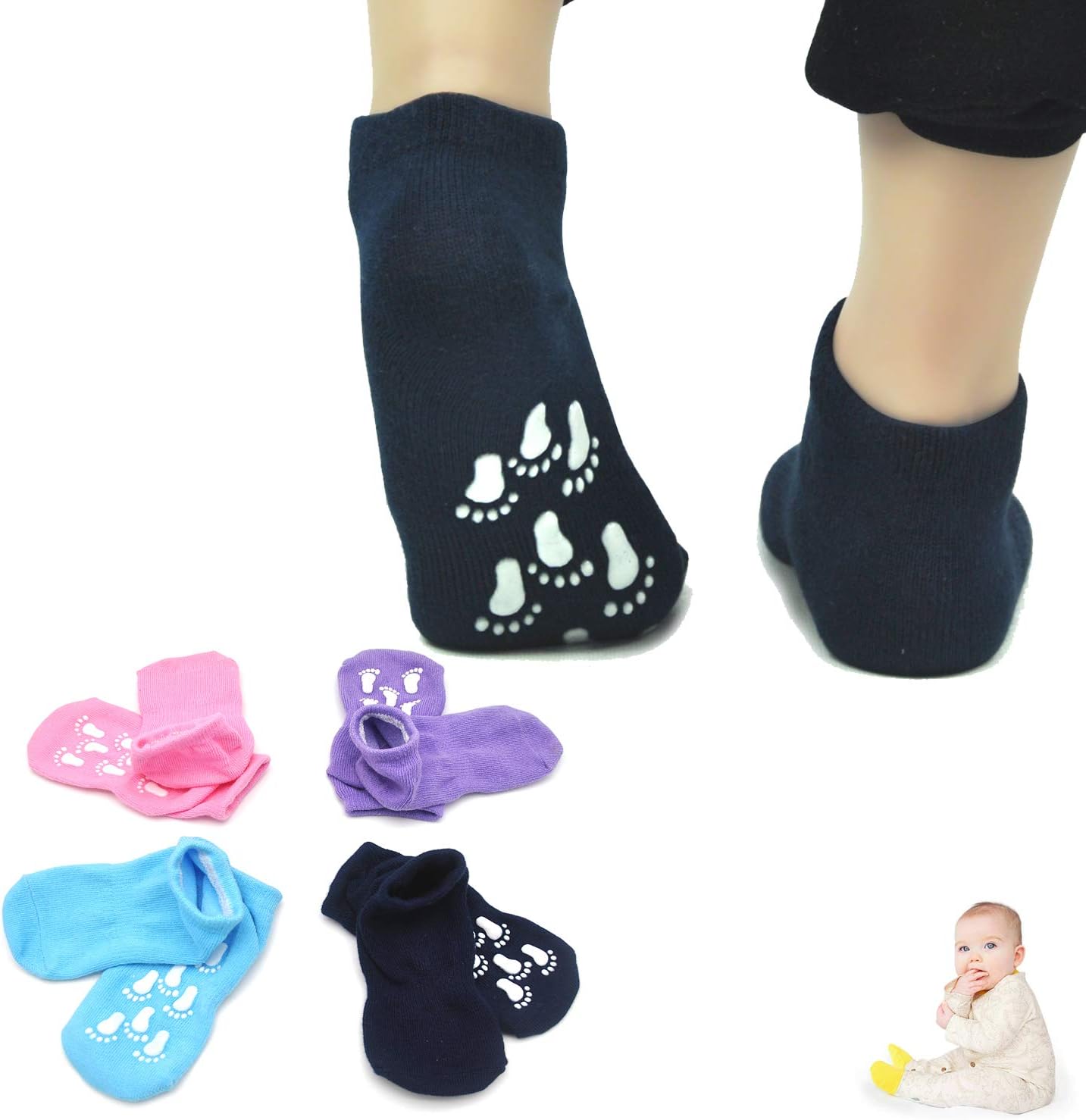 Toddler Baby Non Slip Anti-Skid Socks Elutong Gripper Socks For Girls & Boys for 2-9 Years Old Kids