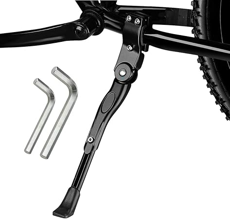 Amazon Co Jp 自転車 キックスタンド ロードバイク マウンテンバイク 片足 サイドスタンド 軽量 汎用 調整可 黒 おもちゃ