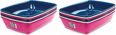 Petface Cat Litter Tray 42 cm Pack of 2 Durable Lightweight Plastic