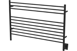 Amba Jeeves LSMB Model L-Straight 10-Bar Hardwired Towel Warmer in Matte Black