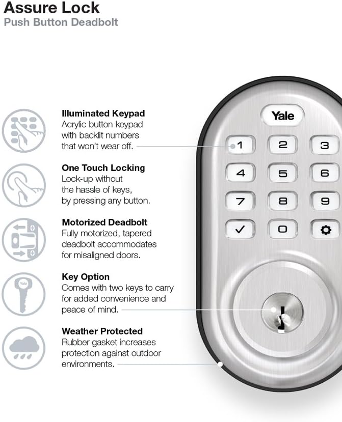Yale Nextouch Push Button Z Wave Door Lock Snapav