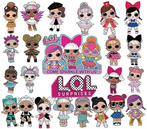 LOL Cupcake Toppers and Cupcake Wrappers for LOL Baby Happy Birthday Theme Party Girls Supplies Set Cake Topper Decorations (lol topper)