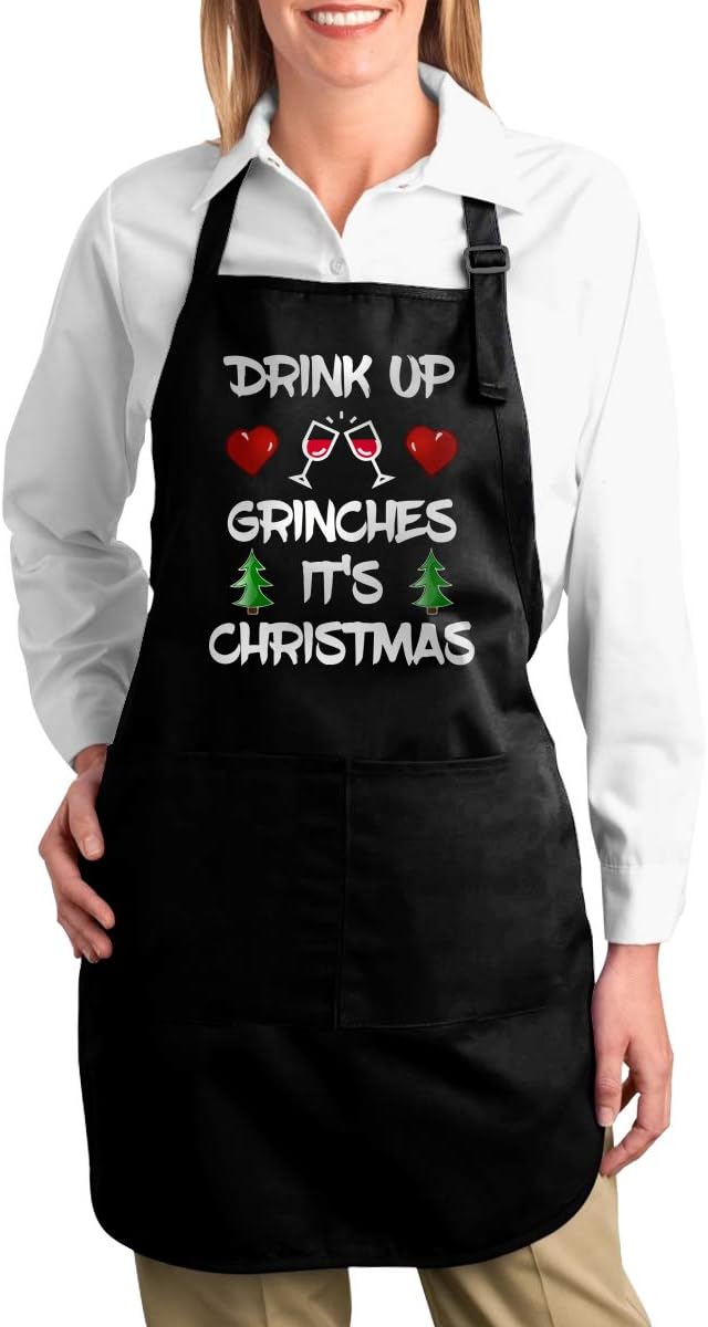 Guiwangli Drink Up Grinches Xmas Unisex Aprons