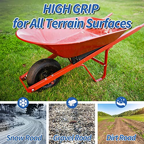 GICOOL 4.00-6 Wheelbarrow Tire, 13" Flat-free Solid Tire and Wheel, with 5/8" or 3/4" Bearings, 1.75" Centered Hub for Wheelbarrow/Wagon/Trolley/Garden Scooter Cart